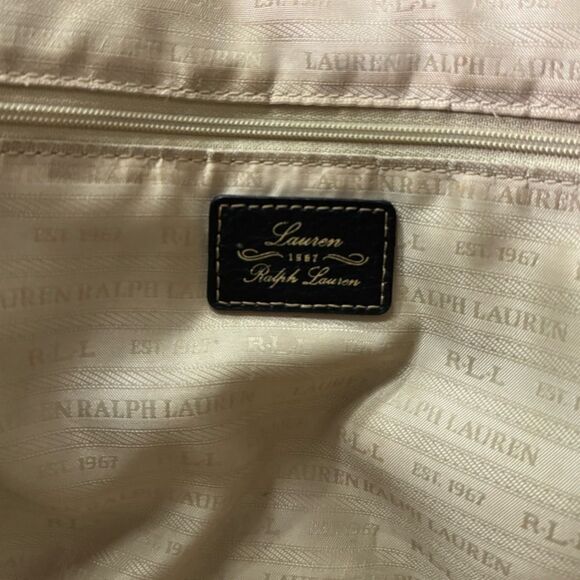 RALPH LAUREN black leather sheldon tote handbag - Picture 6 of 11